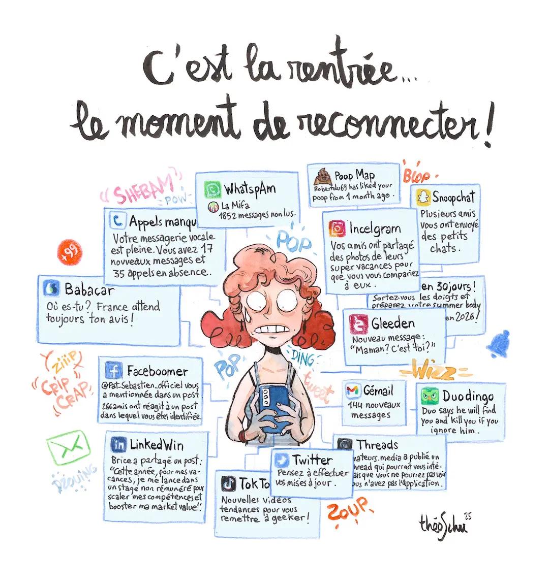 Votre messagerie vocale est pleine. Vous avez 17 novveaux messages et 35 appels en absence. | Babacar
Où es-tu? France attend toujours ton avis!Faceboomer
Pat-Sebastien_officiel vou
2 mentionnée dans un pos
266 amis ont réagit à un post dans lequel vous êtes identifiée.Linked Win
Brice a partagé un post:
"Cette annee, pour mes va-cances, je me lancedans un stage non rémunéré pour scaler mes compétences et booster ma market value