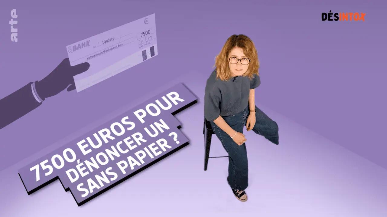Emission Arte/Desintox - 75000 euros denoncer sans papier