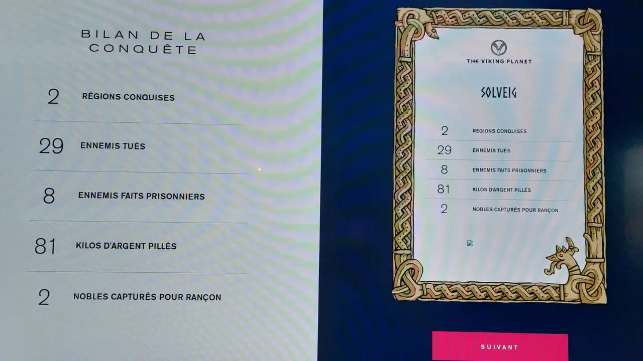 Bilan de la conquête Vikings > 2 régions conquises, 29 ennemis tués, 8 ennemis faits prisonniers...