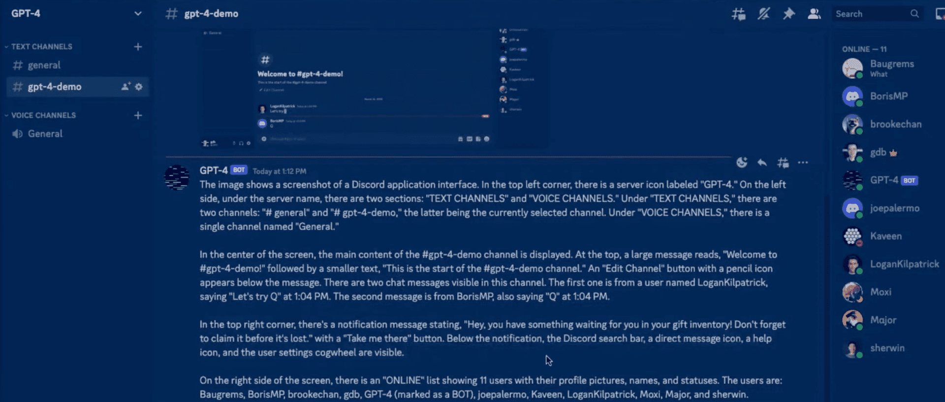 ChatGPT décrit une image