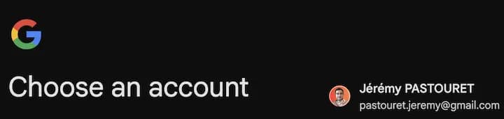 Choose an account to connect with Google