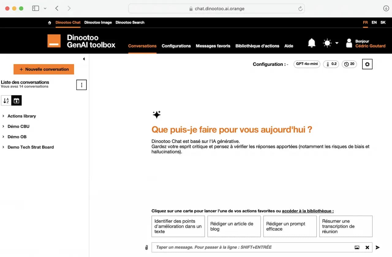 Dinootoo Chat est basé sur l'IA générative. Gardez votre esprit critique et pensez à vérifier les réponses apportées (notamment les risques de biais et hallucinations).