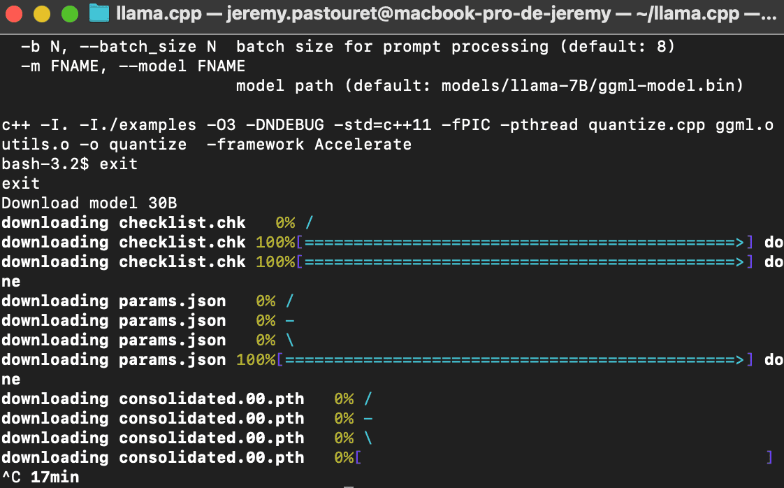 Installation de Dalai et des modèles de Meta