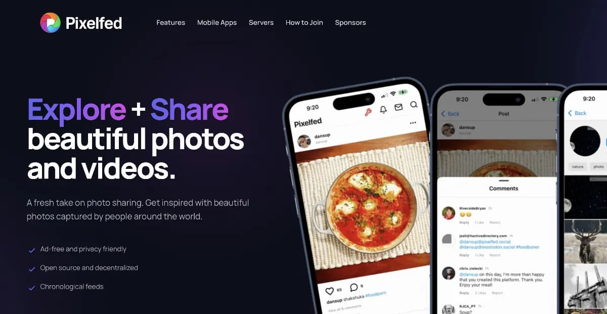 Explore + Share beautiful photos and videos - Pixelfed