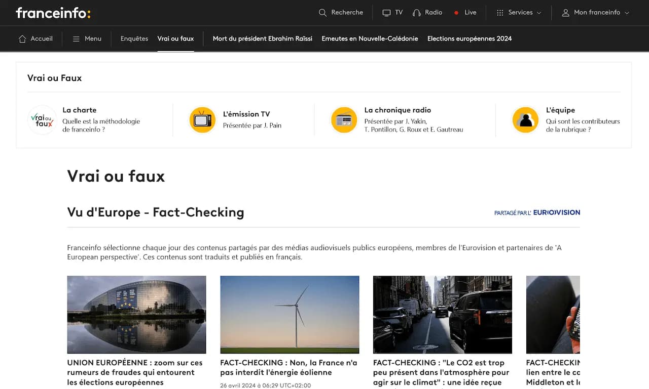 franceinfo - Vu d'Europe - Fact-Checking - Franceinfo sélectionne chaque jour des contenus partagés par des médias audiovisuels publics européens, membres de l'Eurovision et partenaires de l'European perspective. Ces contenus sont traduits et publiés en français.
