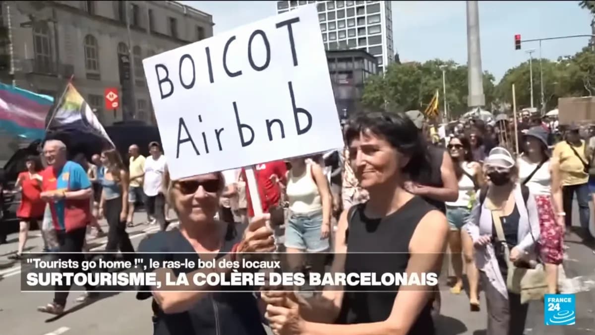 "Surtourisme, la colère des barcelonais" (France24 - vidéo du 16 juin 2025)
