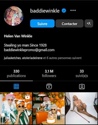 Helen Van Winkle - 1928 - 330 publications - 3,1 M followers - Instagram