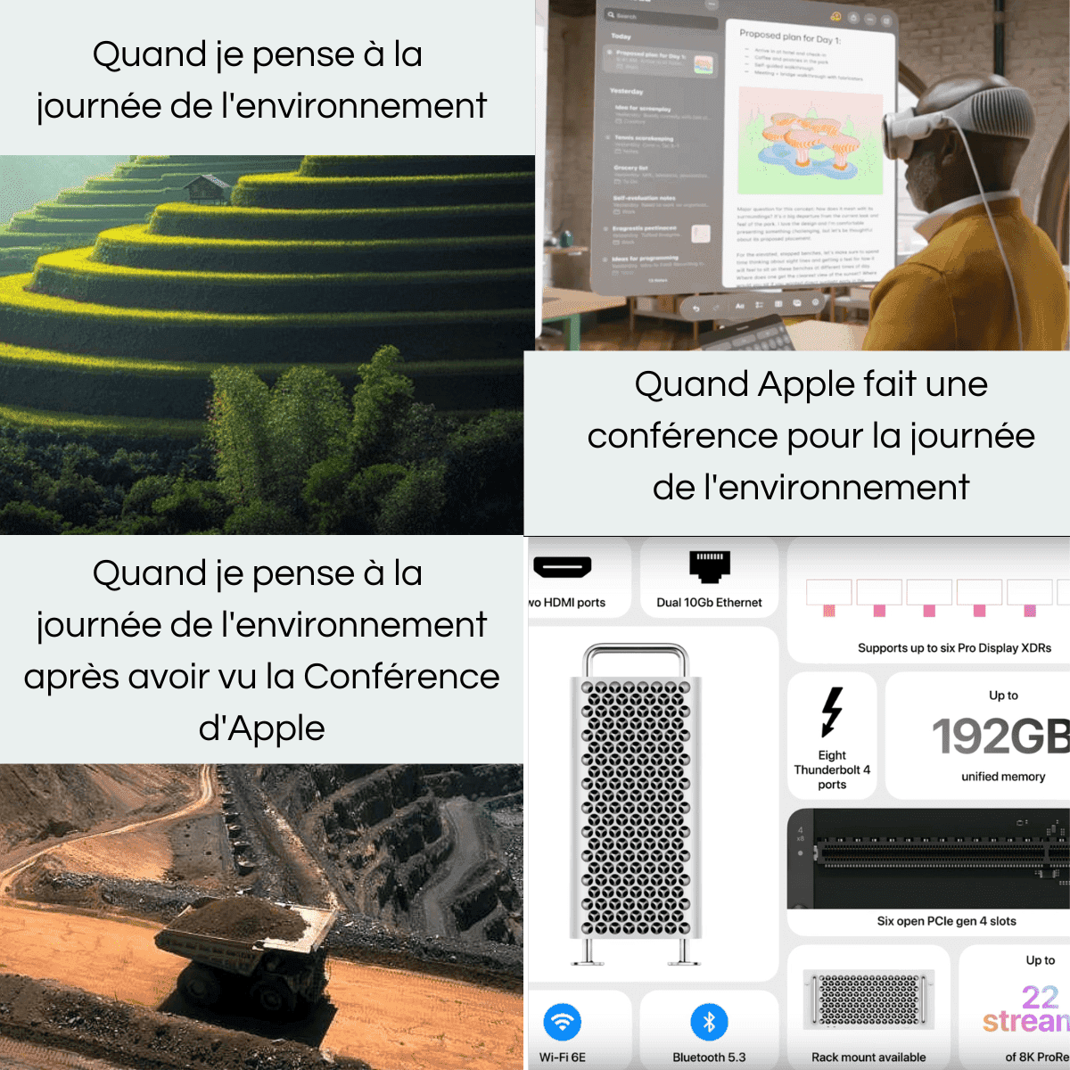 Illustration de la breve : Journée de l'environnement 2023 vs Apple Vision Pro