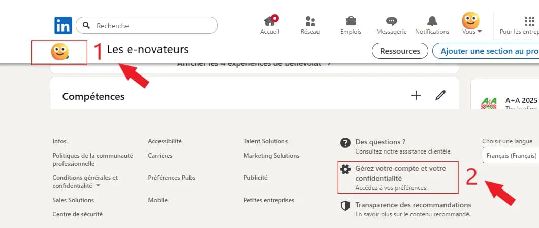 Gérez votre compte et votre confidentialité