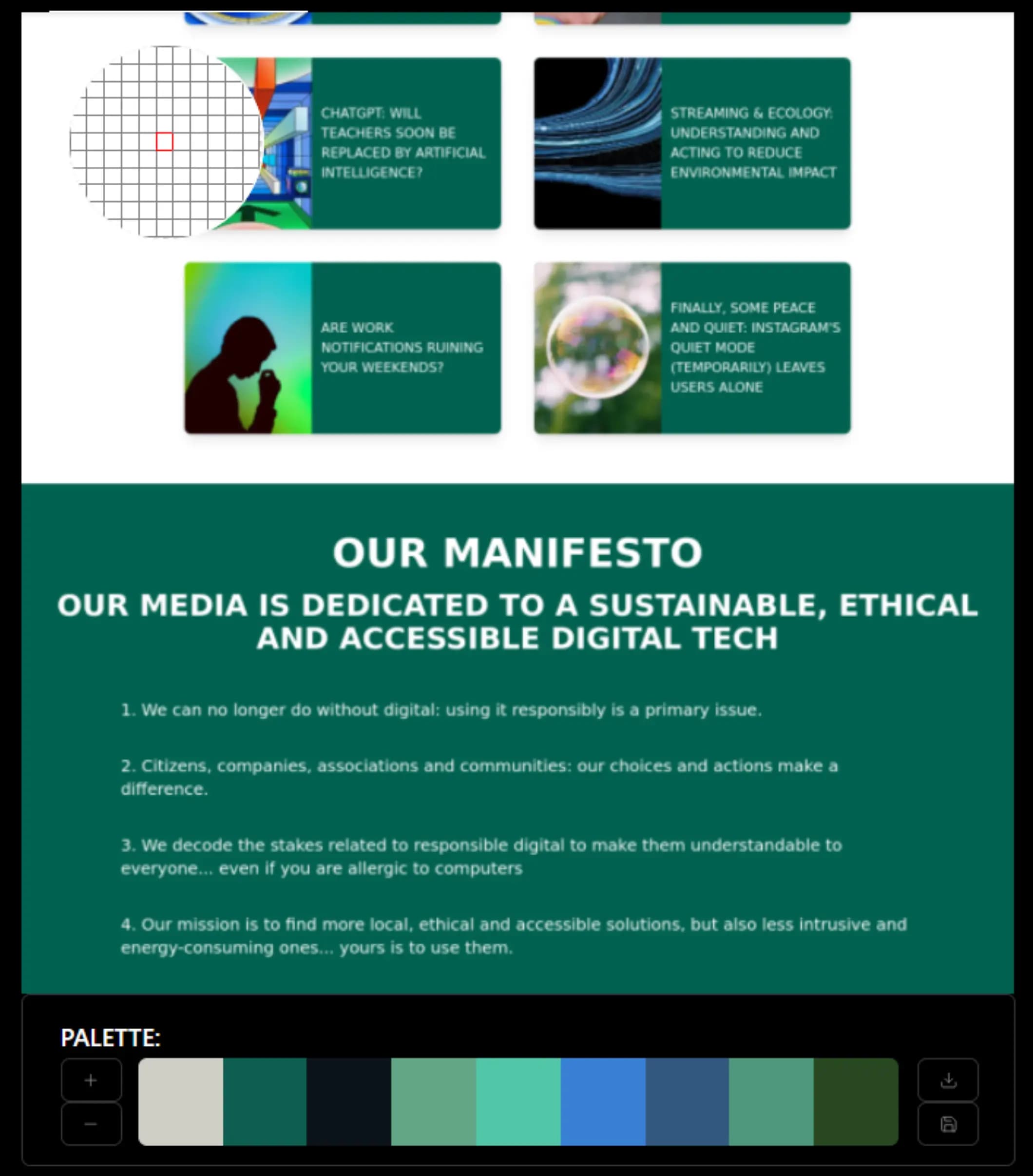 Récupération de la palette de couleur d'un site web pour établir un CV