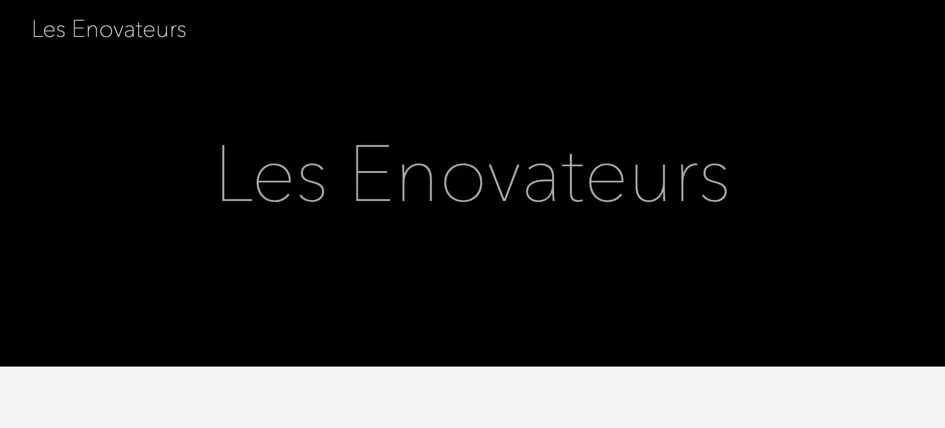 Première version du site dont le contenu est le suivant : Les Enovateurs