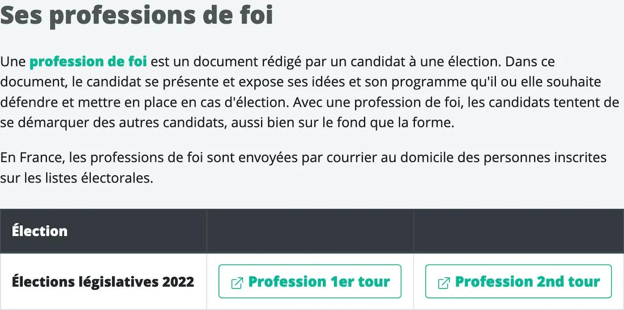 Page on the Datan platform's declaration of intent with this description: A declaration of intent is a document written by a candidate in an election. In this document, the candidate presents themselves and outlines their ideas and program that they wish to defend and implement if elected. With a declaration of intent, candidates try to stand out from other candidates, both in terms of content and presentation. In France, declarations of intent are sent by mail to the homes of people registered on the electoral rolls.