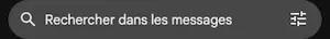 Rechercher dans les messages suivi d'un bouton de configuration