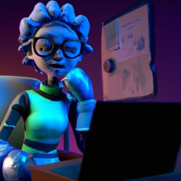 image utilisé pour la diapo 5 du cours représentant une dame mal généré par l'IA devant un ordinateur