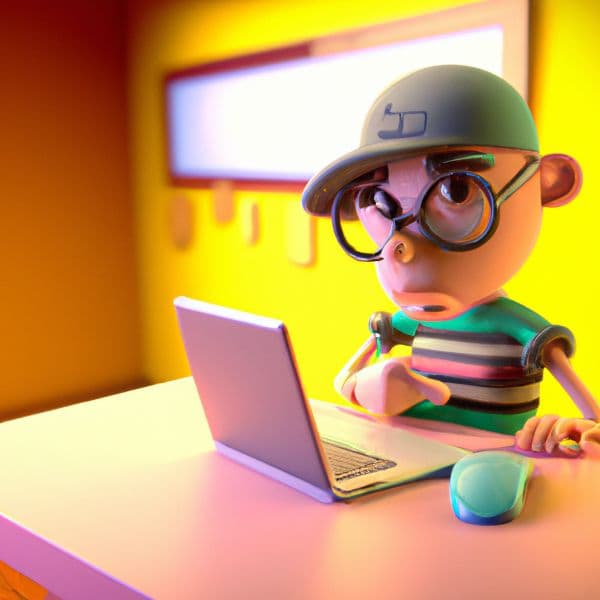 image utilisé pour la diapo 4 du cours représentant un jeune garçon avec une casquette devant un ordinateur