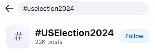 Hashtag tendance #USElection2024 - 22K posts