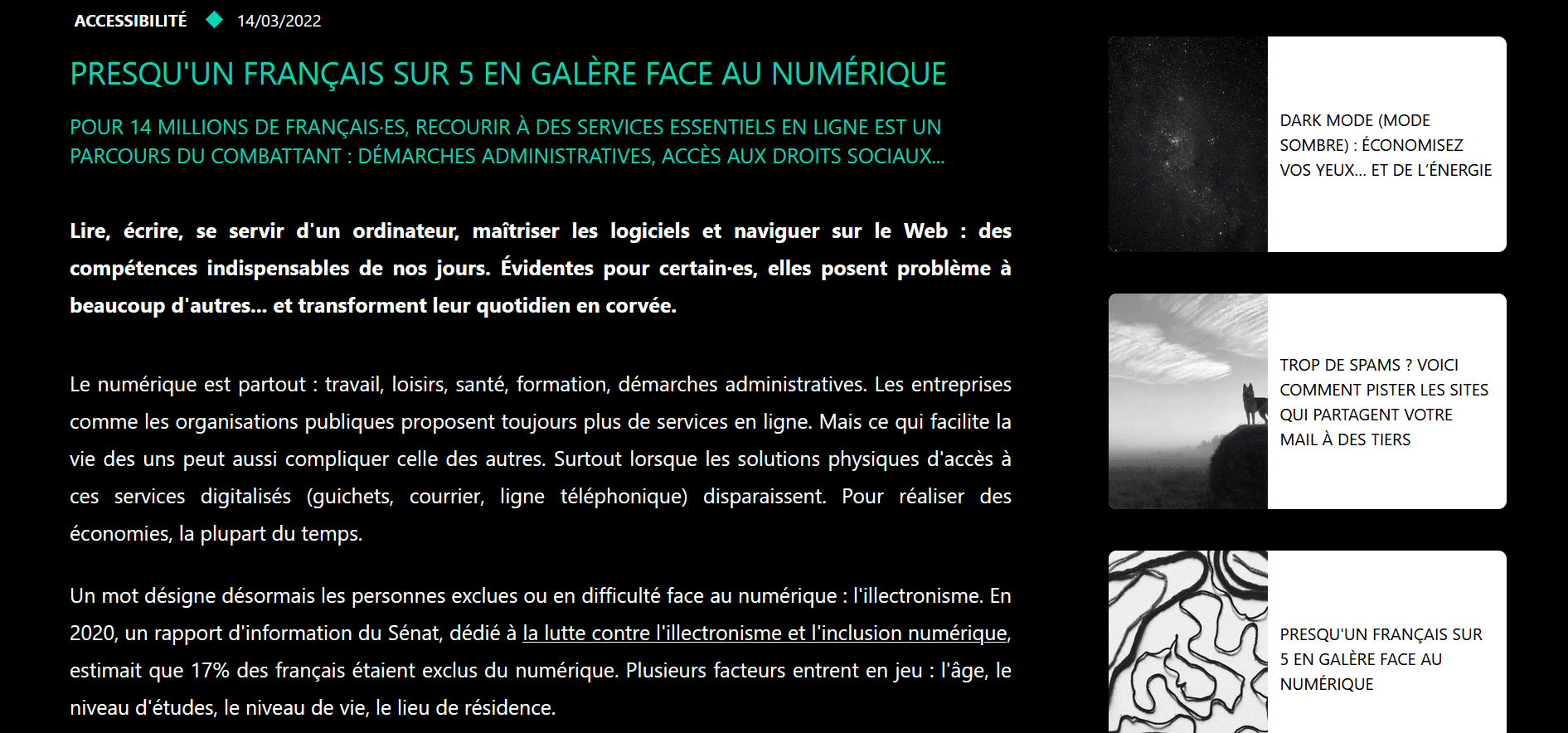 Affichage par défaut sur un navigateur