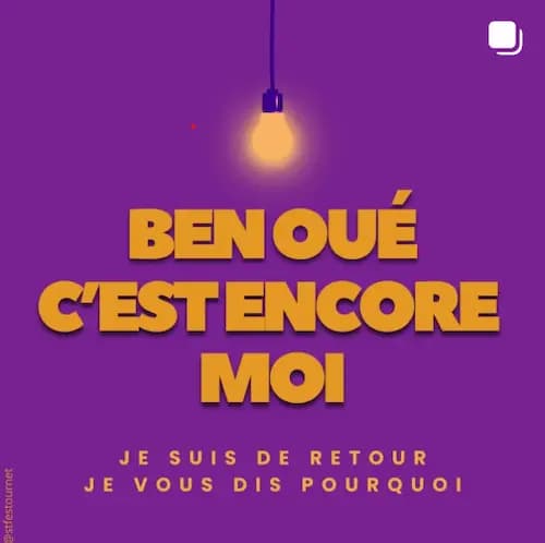 BEN OUÉ C'EST ENCORE MOI JE SUIS DE RETOUR JE VOUS DIS POURQUOI