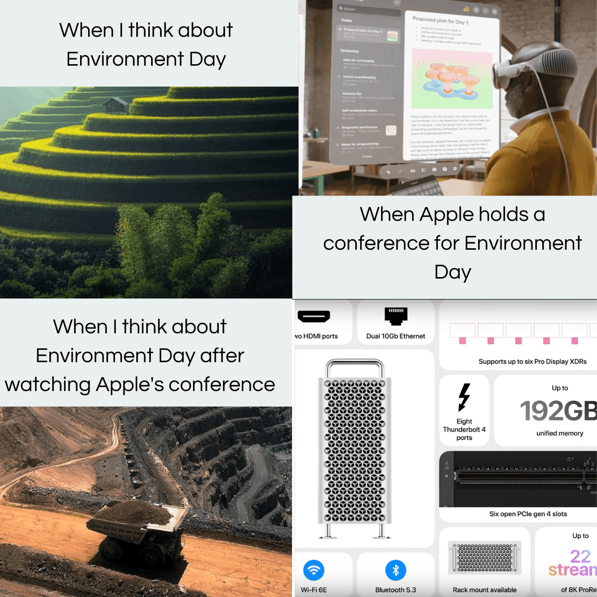 Illustration de la breve : Environment Day 2023 vs Apple Vision Pro
